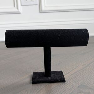 Velvet Bangles T-Shaped Stand, Black, 9"